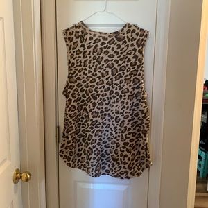 Soft cheetah print sleeveless top